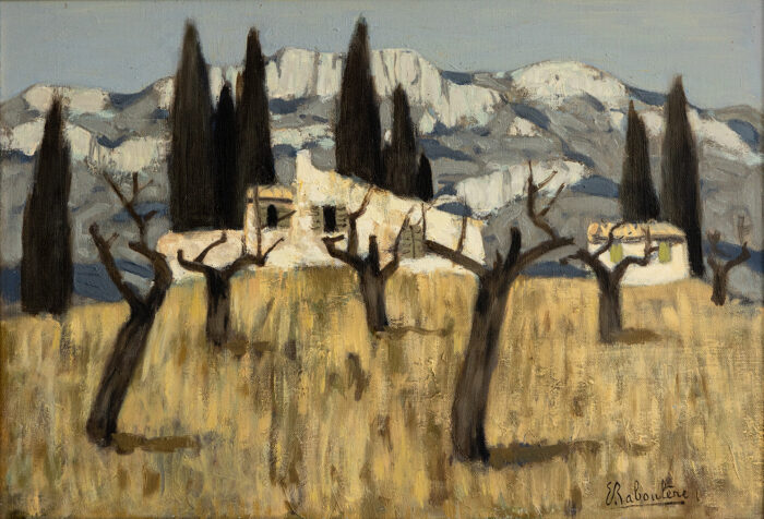 Paysage provençal - Eugène Baboulène © oeuvre mise en vente par L'Atelier Galerie des Alpilles