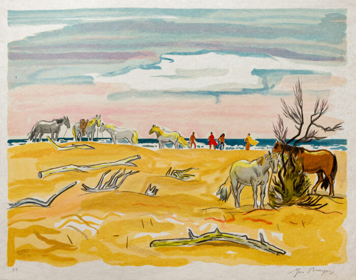 Camargue - Brayer © Oeuvre mise en vente par L'Atelier Galerie des Alpilles