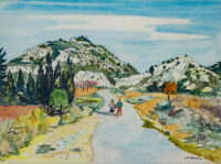 Chemin dans les alpilles - Brayer © Oeuvre mise en vente par L'Atelier Galerie des Alpilles