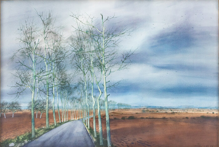 Route arborée - Ciry © Oeuvre mise en vente par L'Atelier Galerie des Alpilles