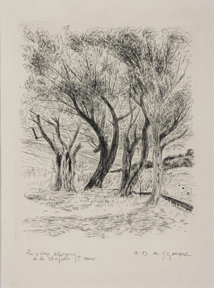 Les vieux oliviers - Dunoyer-de-Segonzac © Oeuvre mise en vente par L'Atelier Galerie des Alpilles