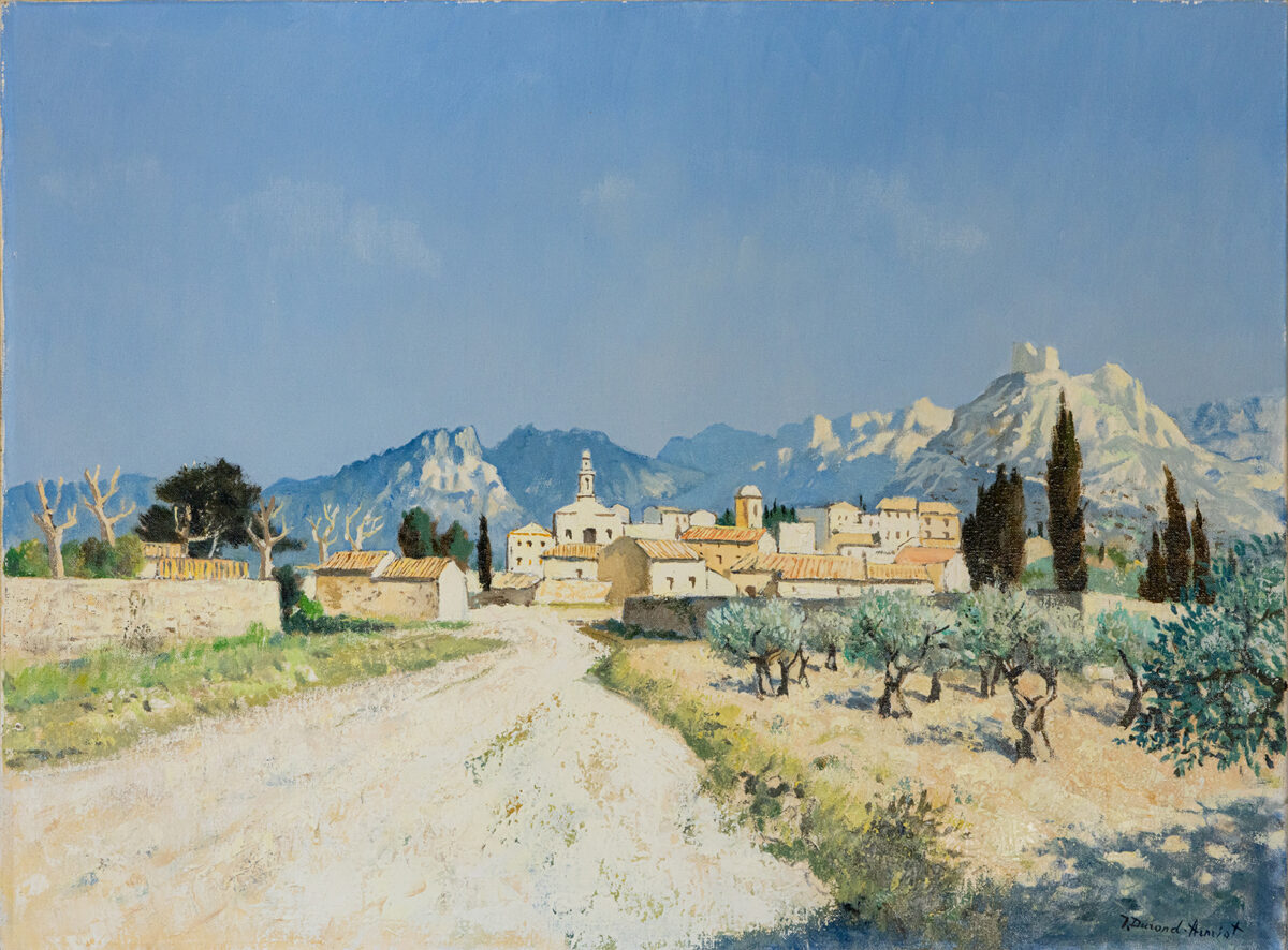 La route d'Aureille - Jacques Durant-Henriot © Oeuvre mise en vente par L'Atelier Galerie des Alpilles