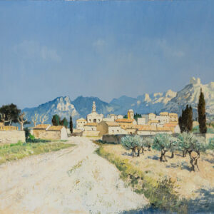 La route d'Aureille - Jacques Durant-Henriot © Oeuvre mise en vente par L'Atelier Galerie des Alpilles