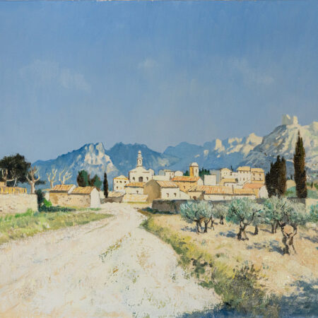 La route d'Aureille - Jacques Durant-Henriot © Oeuvre mise en vente par L'Atelier Galerie des Alpilles