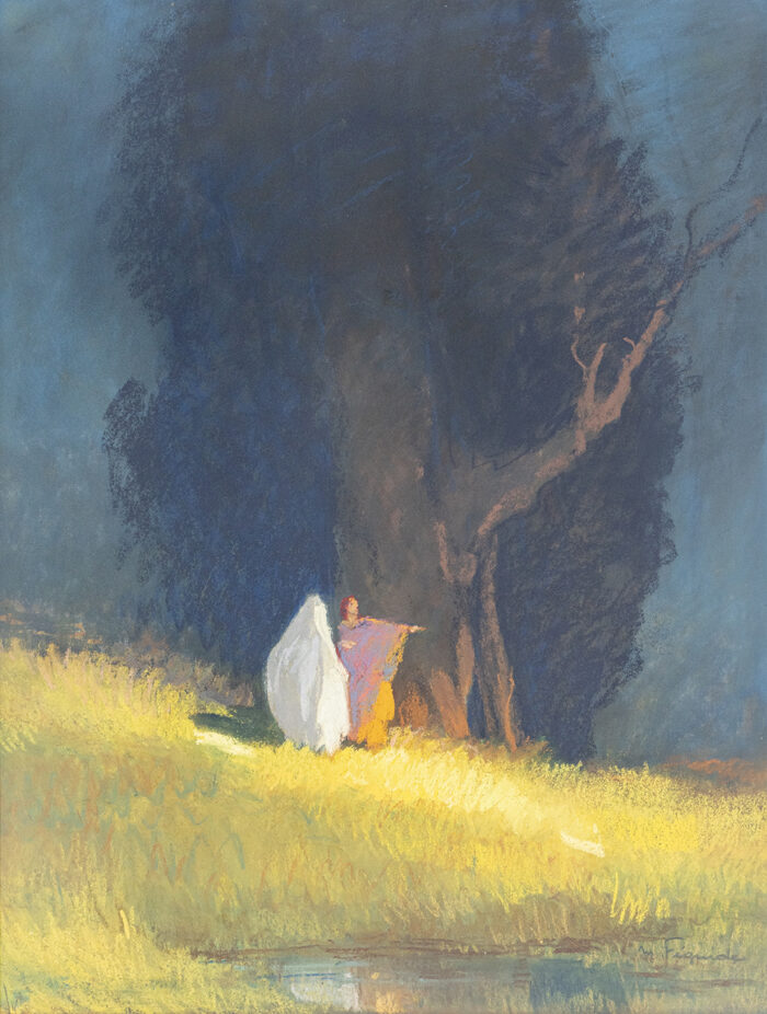 Paysage symboliste - Feguide © Oeuvre mise en vente par L'Atelier Galerie des Alpilles