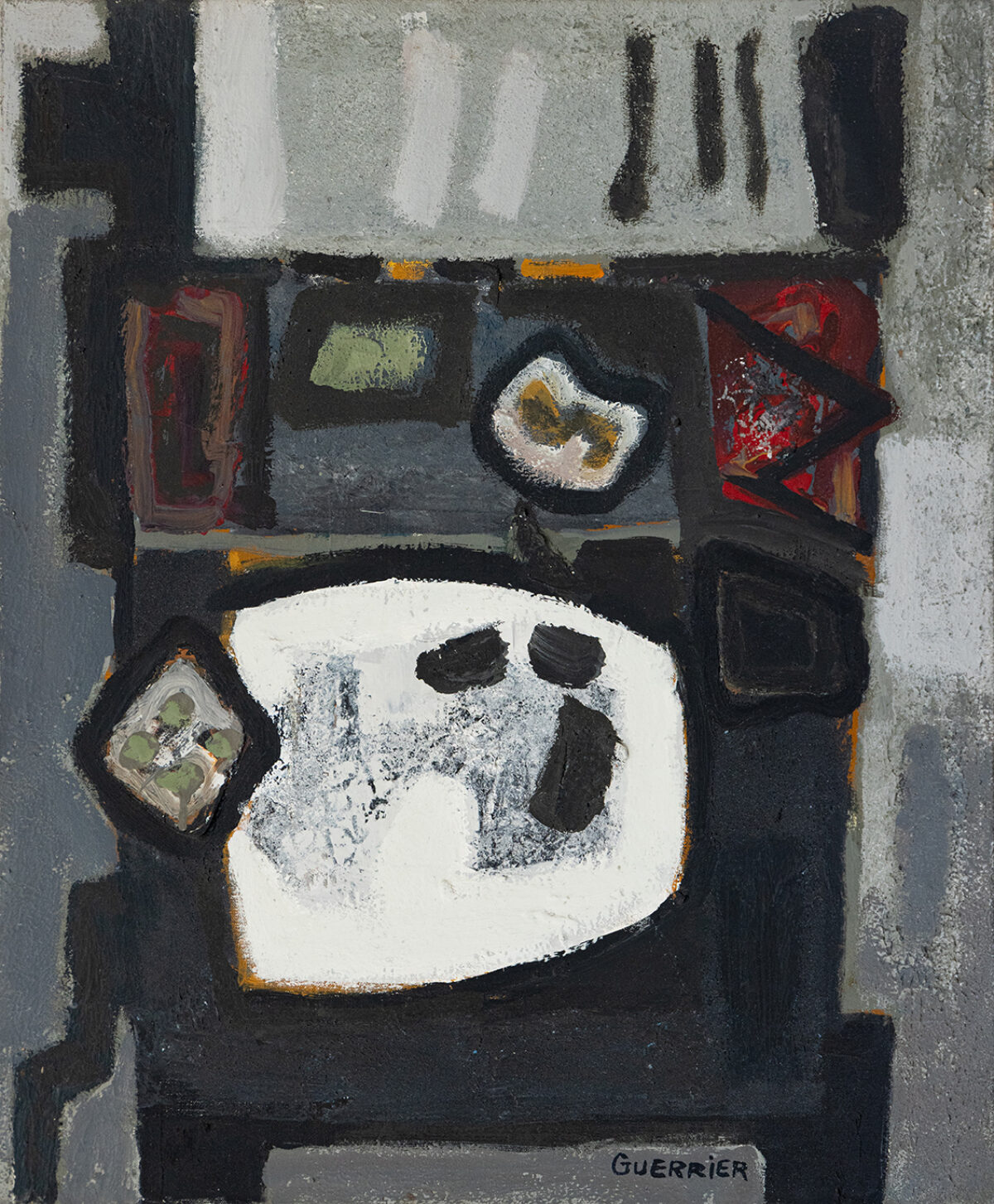 Nature morte au plat - Raymond Guerrier © Oeuvre mise en vente par L'Atelier Galerie des Alpilles
