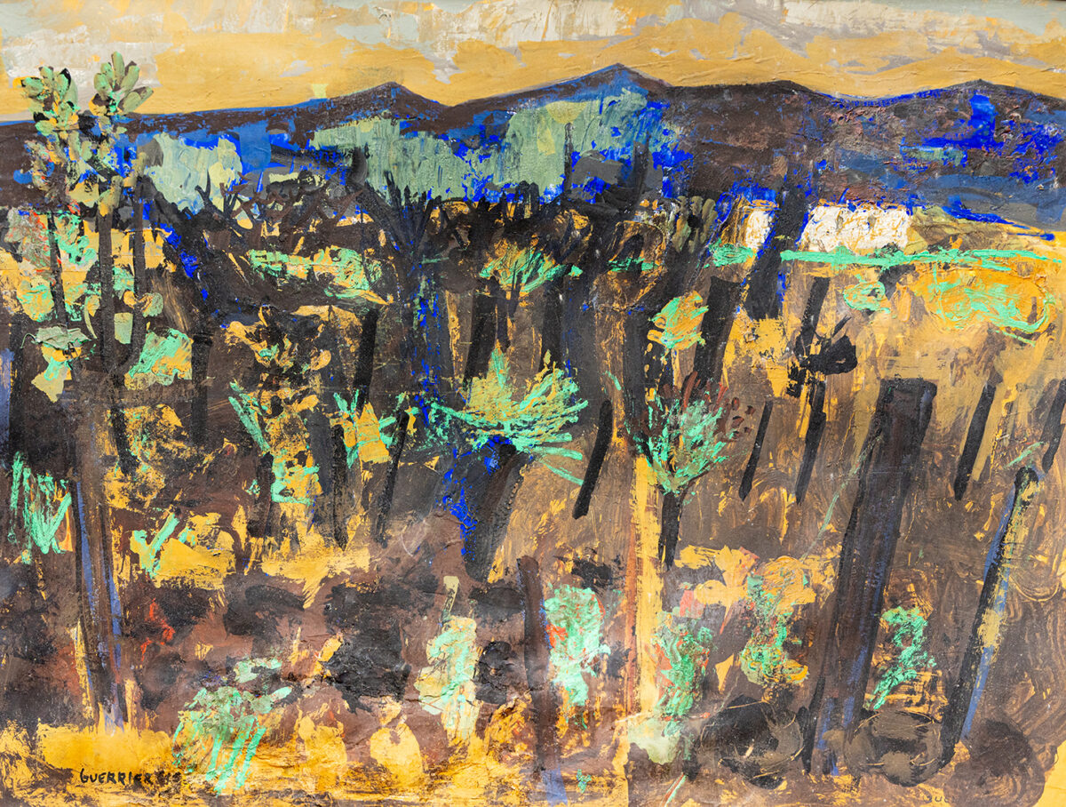 Paysage des alpilles- Raymond Guerrier © Oeuvre mise en vente par L'Atelier Galerie des Alpilles