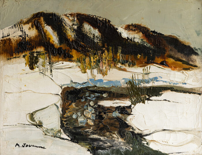 Paysage enneigé - Michel Jouenne © Oeuvre mise en vente par L'Atelier Galerie des Alpilles
