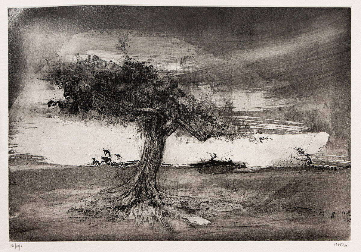 Arbre en plaine - Lafillie © Oeuvre mise en vente par L'Atelier Galerie des Alpilles