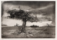 Arbre en plaine - Lafillie © Oeuvre mise en vente par L'Atelier Galerie des Alpilles