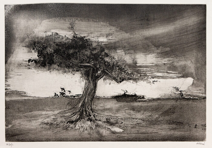 Arbre en plaine - Lafillie © Oeuvre mise en vente par L'Atelier Galerie des Alpilles