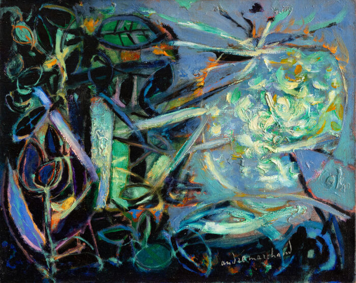 Soleil safran - André Marchand © Oeuvre mise en vente par L'Atelier Galerie des Alpilles