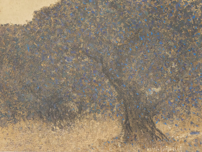 Oliviers aux reflets bleus - Henri-André Martin © Oeuvre mise en vente par L'Atelier Galerie des Alpilles