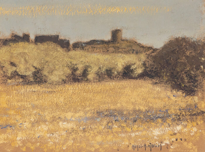 La tour au loin - Henri-André Martin © Oeuvre mise en vente par L'Atelier Galerie des Alpilles