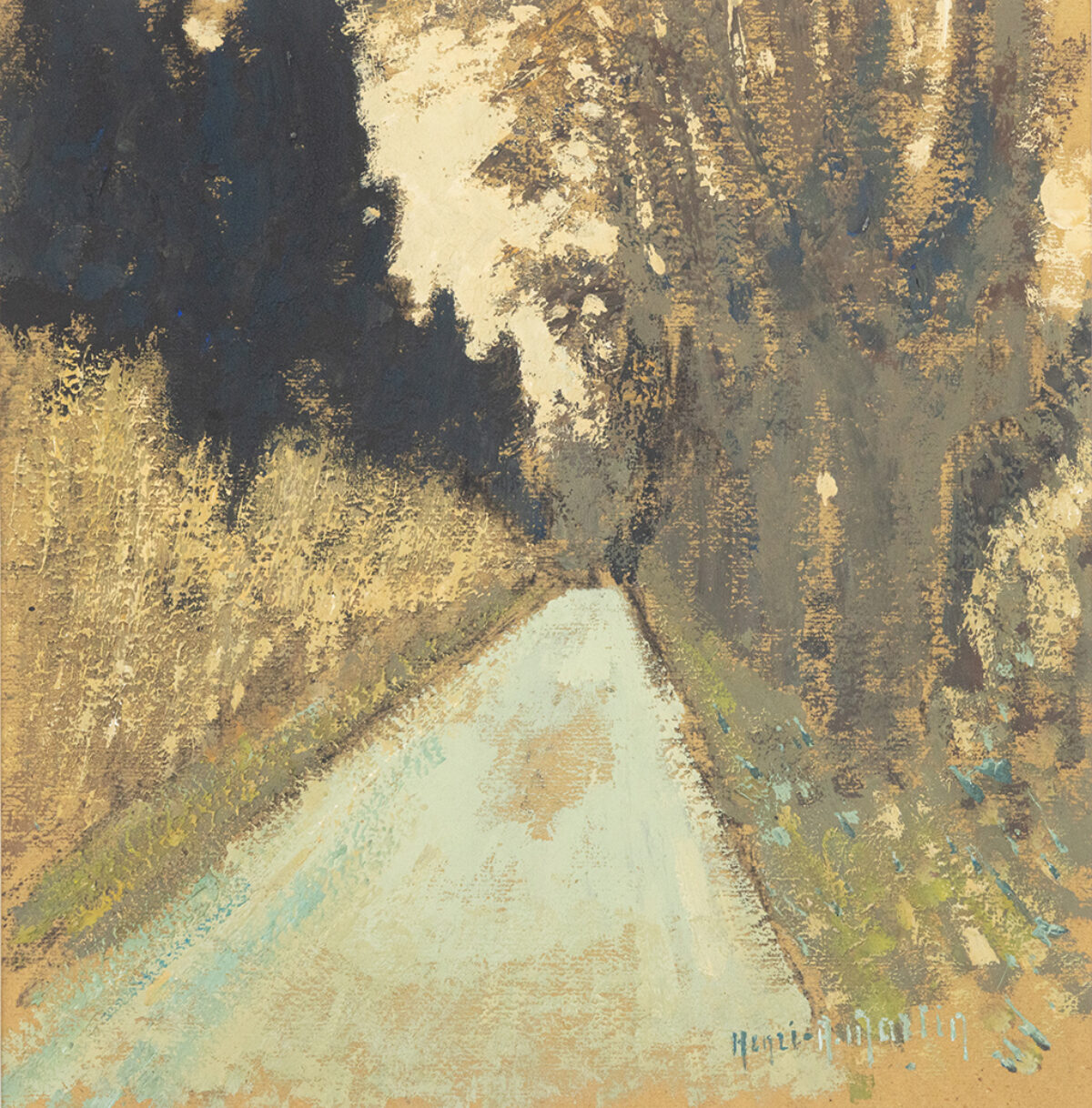 Chemin dans les alpilles - Henri-André Martin © Oeuvre mise en vente par L'Atelier Galerie des Alpilles