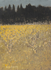 Champs jaune et cypres - Henri-André Martin © Oeuvre mise en vente par L'Atelier Galerie des Alpilles