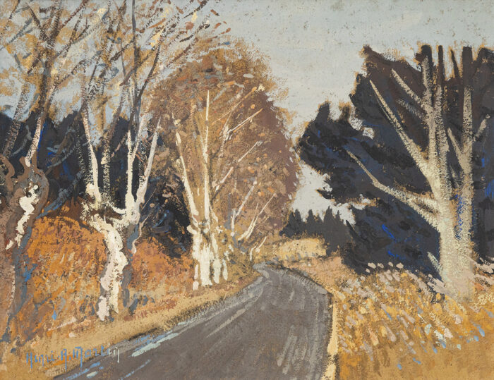 La route dans les alpilles - Henri-André Martin © Oeuvre mise en vente par L'Atelier Galerie des Alpilles