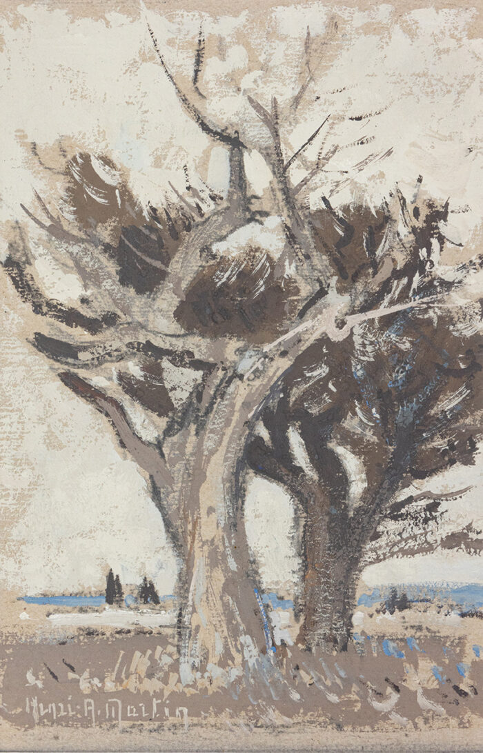 Olivier par temps gris - Henri-André Martin © Oeuvre mise en vente par L'Atelier Galerie des Alpilles