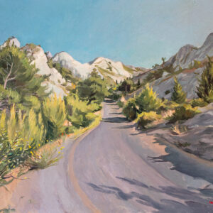 Route dans les alpilles - Montis © Oeuvre mise en vente par L'Atelier Galerie des Alpilles