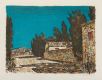 mas sur la route - Oudot - ©Oeuvre mise en vente par L'Atelier Galerie des Alpilles