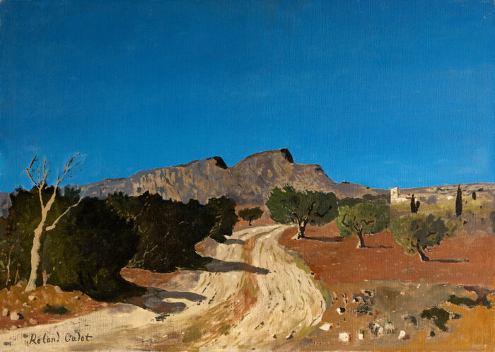 Route dans les alpilles - Oudot - ©Oeuvre mise en vente par L'Atelier Galerie des Alpilles