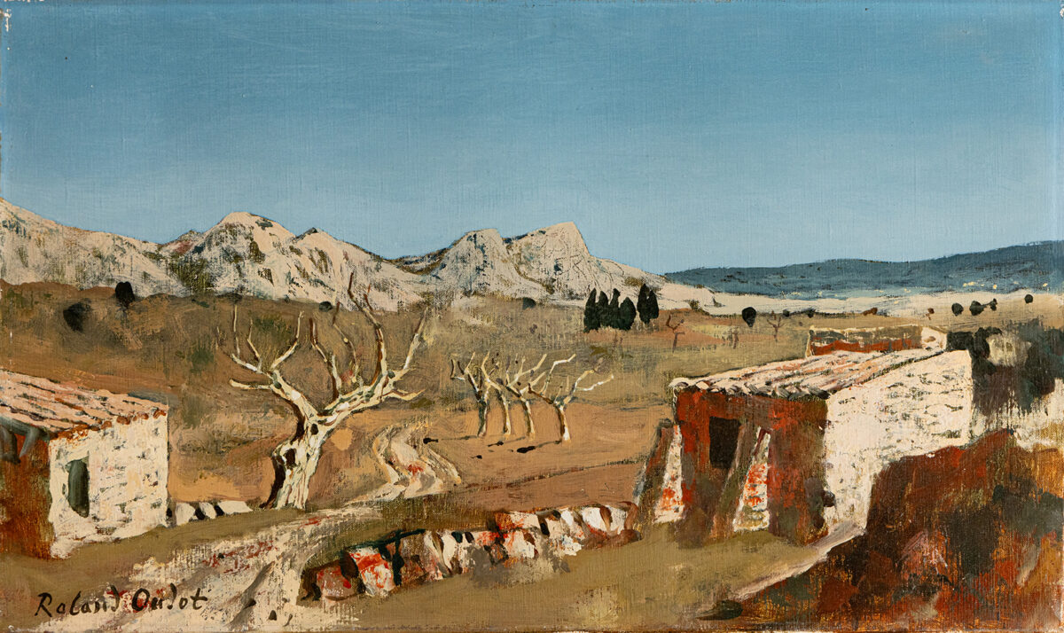 Mas dans les alpilles - Oudot - ©Oeuvre mise en vente par L'Atelier Galerie des Alpilles