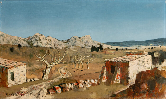 Mas dans les alpilles - Oudot - ©Oeuvre mise en vente par L'Atelier Galerie des Alpilles