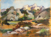 Les alpilles - Parturier - ©Oeuvre mise en vente par L'Atelier Galerie des Alpilles
