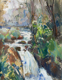 Petite cascade en forêt - Parturier - ©Oeuvre mise en vente par L'Atelier Galerie des Alpilles