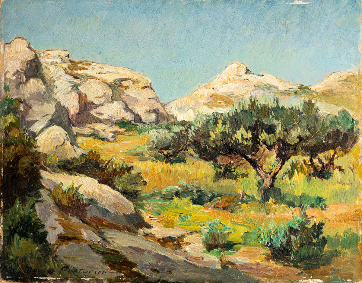 les alpilles - Parturier - ©Oeuvre mise en vente par L'Atelier Galerie des Alpilles