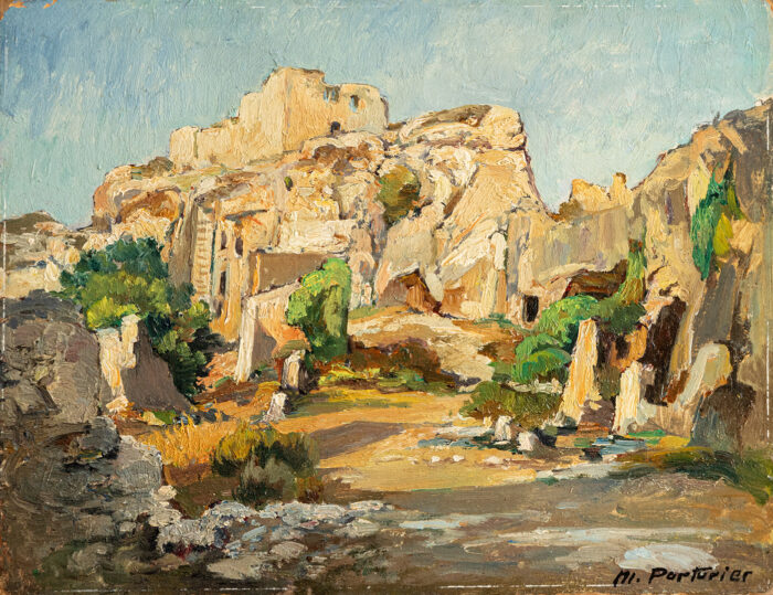 les Baux - Parturier - ©Oeuvre mise en vente par L'Atelier Galerie des Alpilles