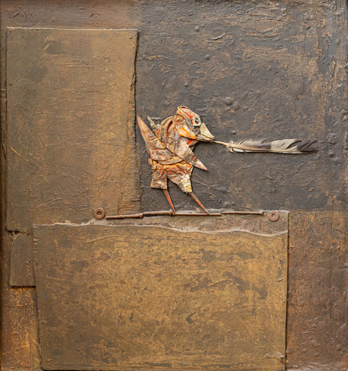 L'oiseau à plume - Louis Pons - ©Oeuvre mise en vente par L'Atelier Galerie des Alpilles