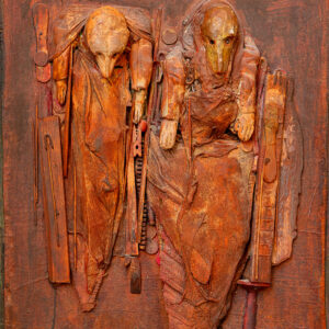 Les pénitents rouges - Louis Pons - ©Oeuvre mise en vente par L'Atelier Galerie des Alpilles