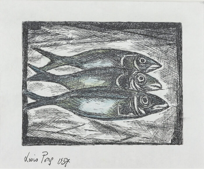 Les poissons - Louis Pons - ©Oeuvre mise en vente par L'Atelier Galerie des Alpilles