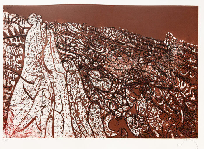 Les alpilles rouges - Prassinos - ©Oeuvre mise en vente par L'Atelier Galerie des Alpilles