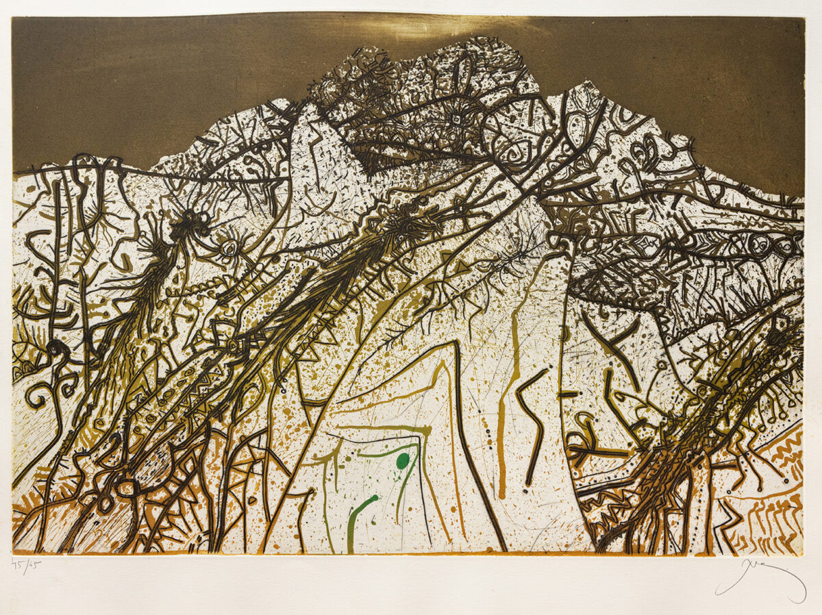 Les alpilles jaunes - Prassinos - ©Oeuvre mise en vente par L'Atelier Galerie des Alpilles