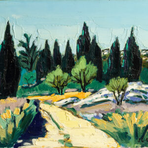 Chemin aux cypres - Quilici-©Oeuvre mise en vente par L'Atelier Galerie des Alpilles