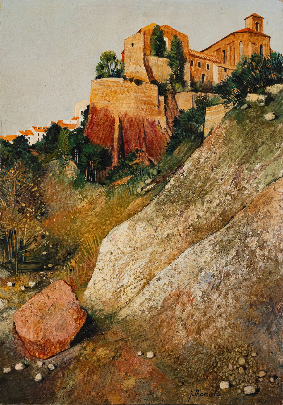 Roquebrune - Jean Thomas ©Oeuvre mise en vente par L'Atelier Galerie des Alpilles