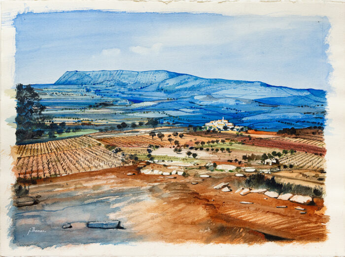 La vallée- Jean Thomas ©Oeuvre mise en vente par L'Atelier Galerie des Alpilles
