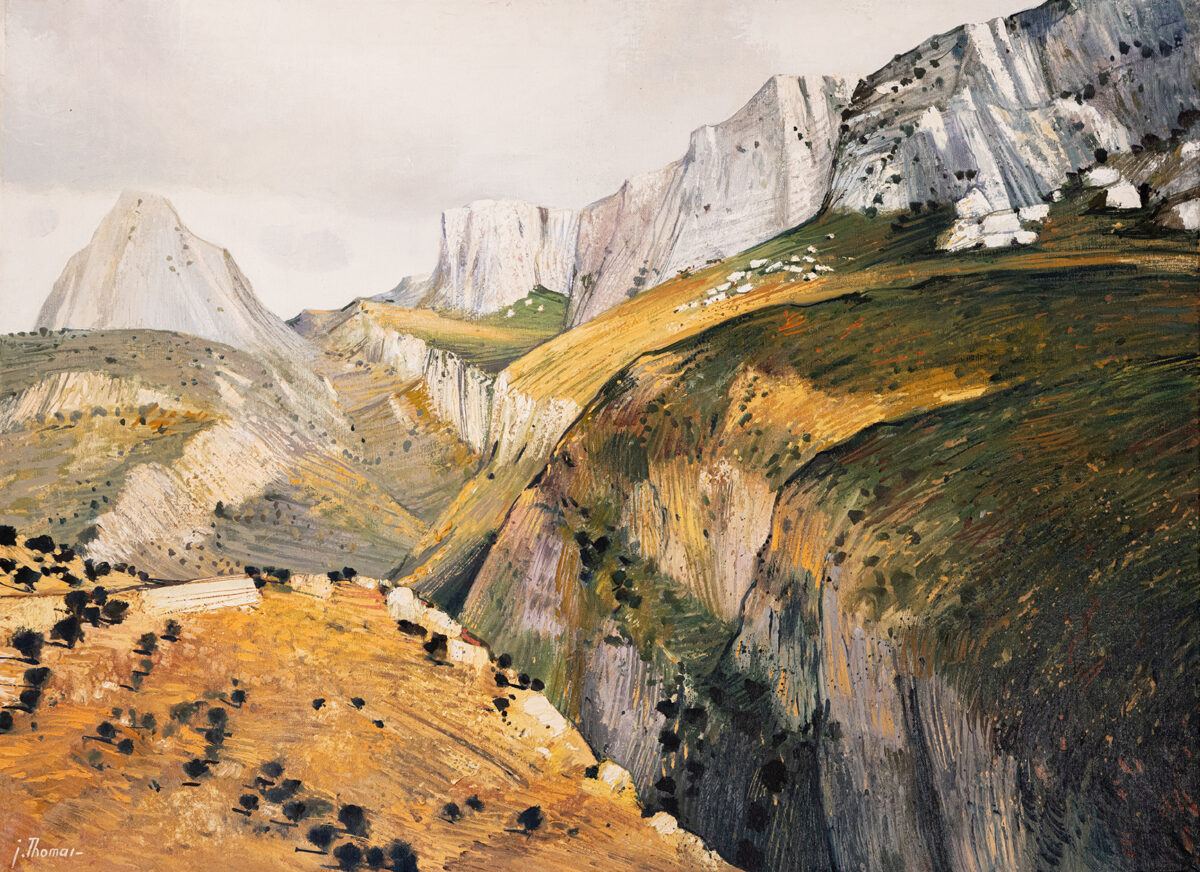 Dans la montée du col de l'espiègle - Jean Thomas ©Oeuvre mise en vente par L'Atelier Galerie des Alpilles