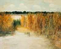 Camargue à Aigues Morte - Jean Thomas ©Oeuvre mise en vente par L'Atelier Galerie des Alpilles