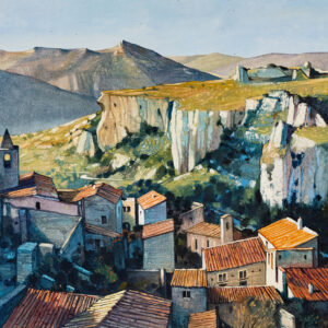 Les Baux - Jean Thomas ©Oeuvre mise en vente par L'Atelier Galerie des Alpilles