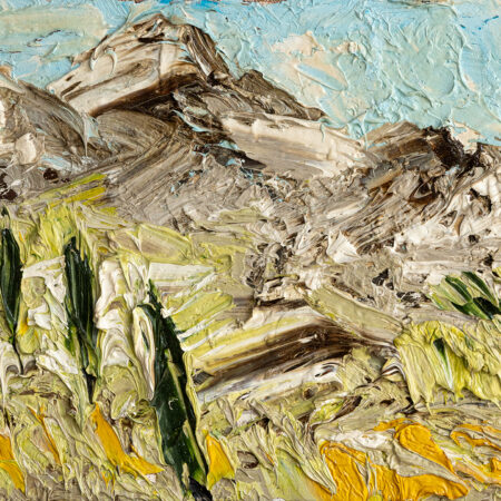 Cyprès dans les alpilles - Gérard Voulouzan-©Oeuvre mise en vente par L'Atelier Galerie des Alpilles