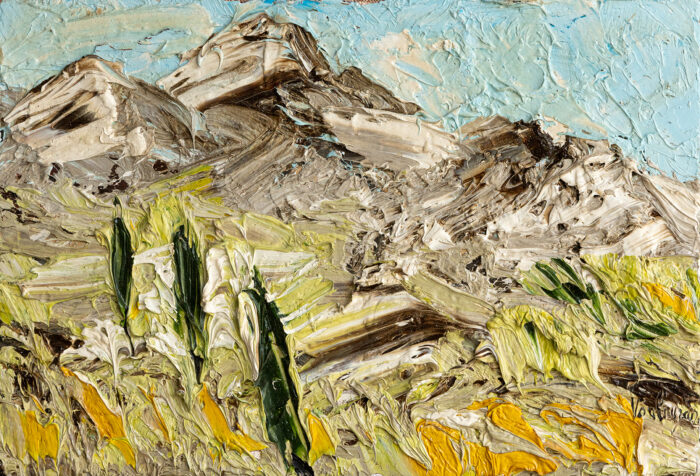 Cyprès dans les alpilles - Gérard Voulouzan-©Oeuvre mise en vente par L'Atelier Galerie des Alpilles
