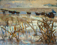 Taureaux en camargue - Winsberg - ©Oeuvre en vente par L'Atelier Galerie des Alpilles