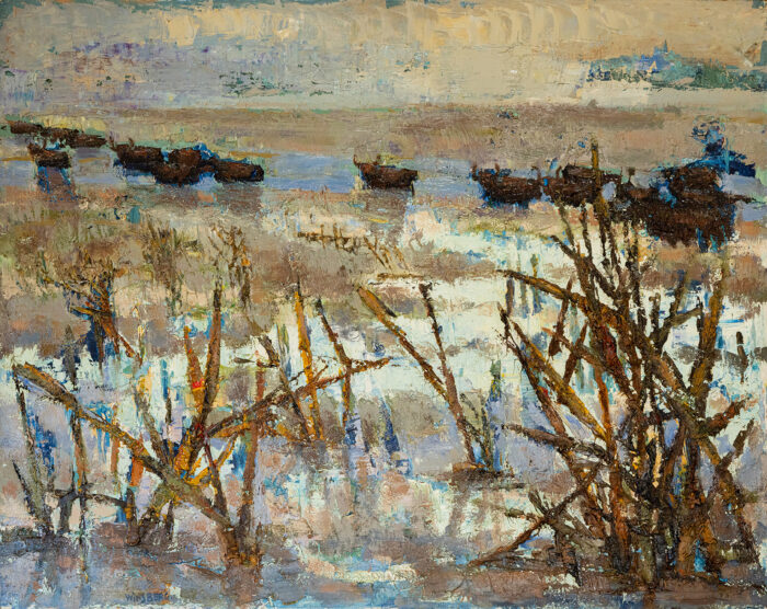Taureaux en camargue - Winsberg - ©Oeuvre en vente par L'Atelier Galerie des Alpilles